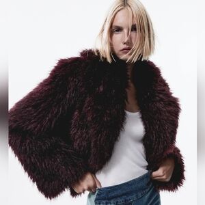 Mango Short fur-effect jacket
